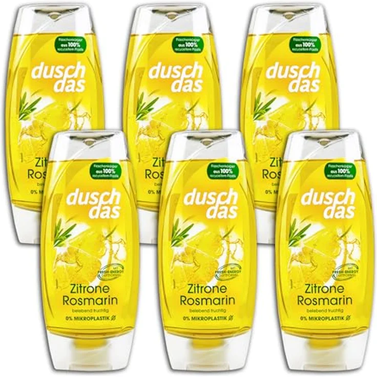 Duschdas Duschgel Zitrone & Rosmarin 6 x 225 ml, 6er Pack