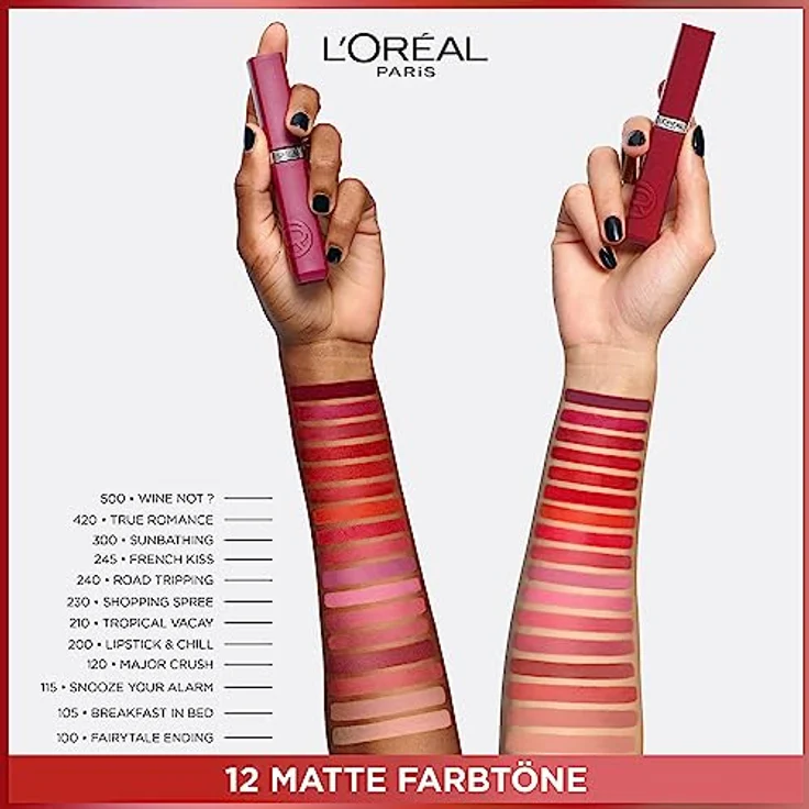 L'Oréal Paris Pflegender Lippenstift mit mattem Finish, Für leuchtende Farben mit bis zu 16 Stunden Halt, Infaillible Matte Resistance, Nr. 105 Breakfast in Bed, 1x 5 ml – Bild 5