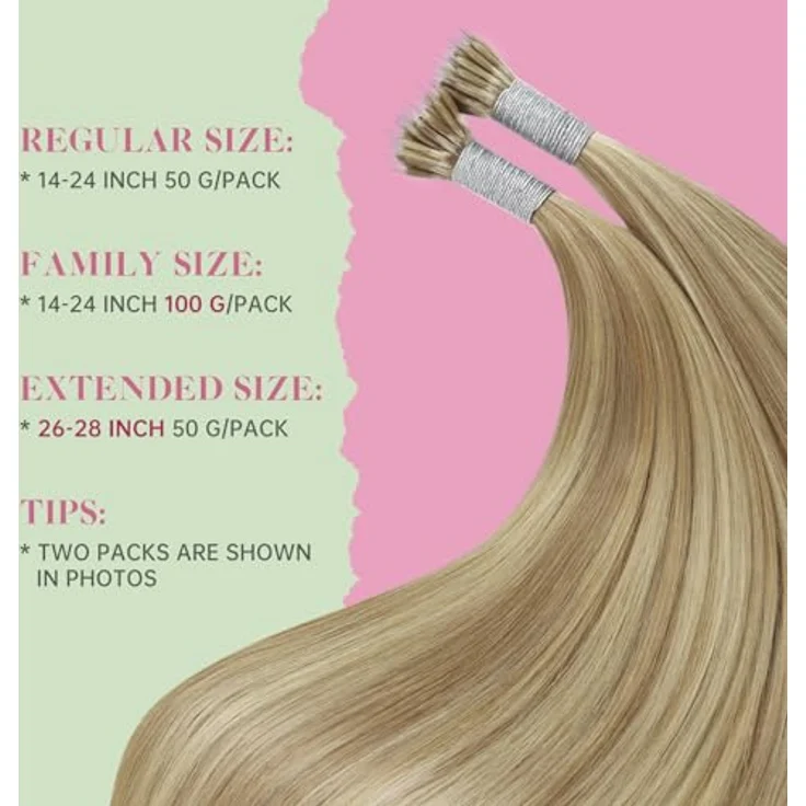YoungSee Nano Extensions Echthaar, Bonding Extensions mit Aschblond und Platinblond Strähnen, 50 Strähnen/50g, langlebige Haarverlängerung für feines Haar – Bild 3