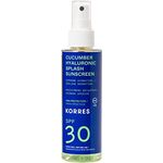 KORRES Cucumber Hyaluronic Splash Sonnenschutz Spray für Gesicht & Körper SPF30, mit kühlender Wirkung, schnell einziehend & vegan, 150 ml