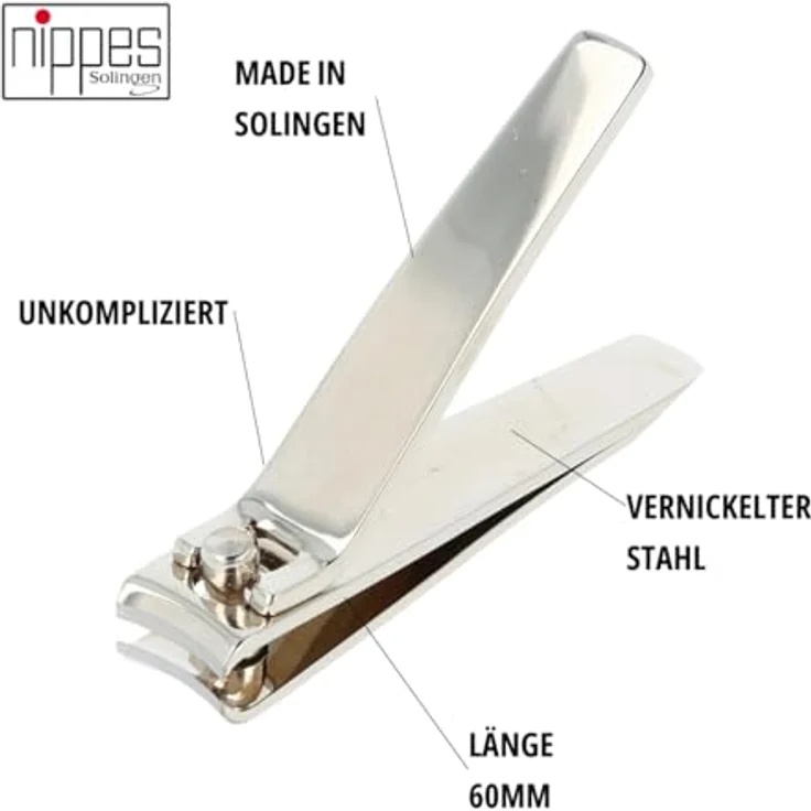 Nippes Nagelknipser 60 mm vernickelt, für feste & harte Nägel, 60 mm, aus rostfreiem Stahl – Bild 4