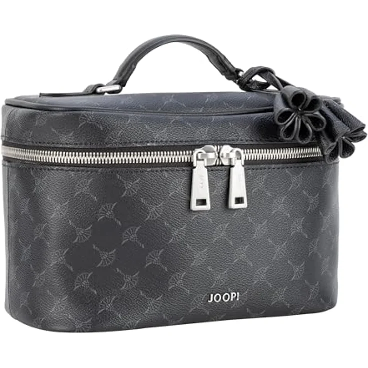 JOOP! Cortina 1.0 Flora Washbag, Kosmetiktasche aus Baumwolle, 25 x 18 x 14 cm, Schwarz – Bild 2