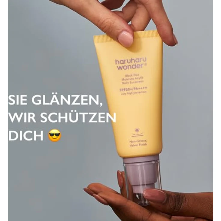 Haruharu Wonder Black Rice Moisture, leichtes schützendes Fluid mit SPF 50+, ohne Parfümierung, 50 ml, schützt vor UV-Strahlen und Hautalterung – Bild 2