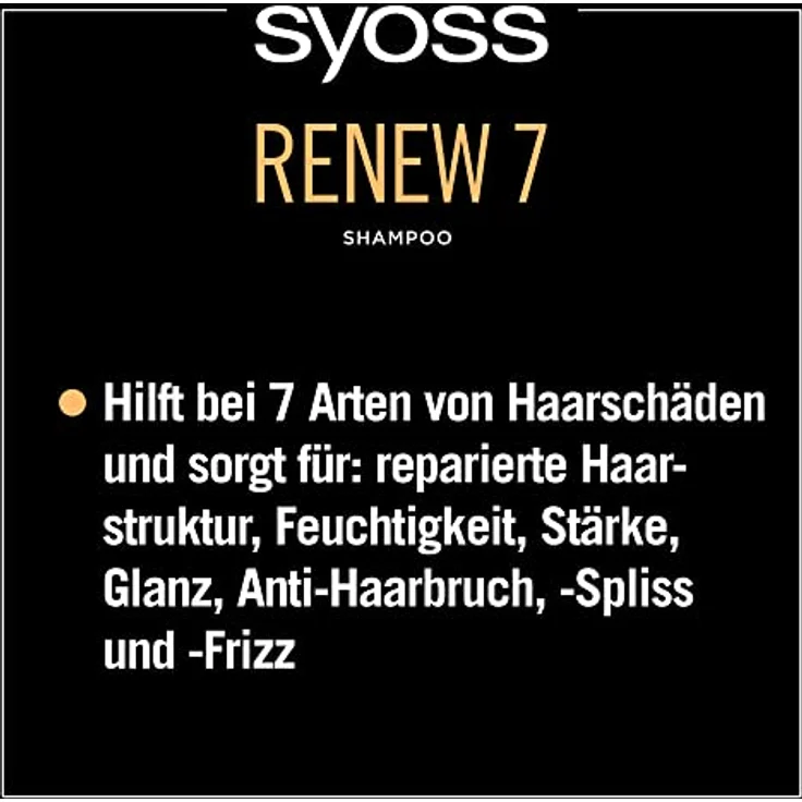 Syoss Shampoo Renew 7 (440 ml), Haarshampoo für vielfach geschädigtes Haar, Hair Repair Shampoo hilft bei 7 Arten von Haarschäden, Formel mit Amino-Komplex & Wasserlilie – Bild 3