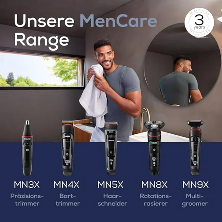 BEURER Augenbrauentrimmer Präzisionstrimmer MN2X - Zuverlässiges Trimmen von Augenbrauen und Nasen- oder Ohrhaaren, spritzwassergeschützt – Bild 7