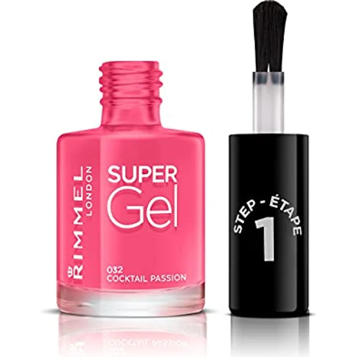 Rimmel London Super Gel STEP1 Gel-Nagellack 12 ml Farbton 032 Cocktail Passion – Bild 2
