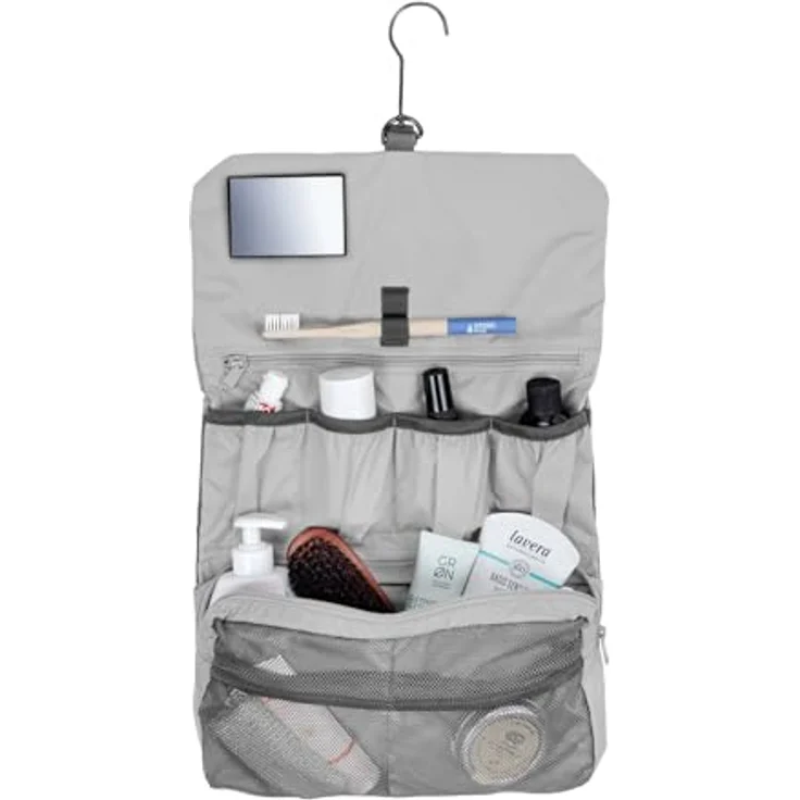 Vaude WegaWrap Kulturbeutel, 32 cm, blau, 100% Polyester, praktische Ablage für Toilettenartikel – Bild 6