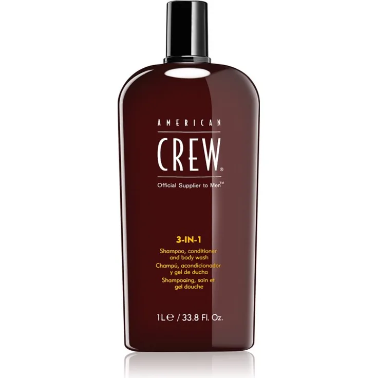 American Crew Hair & Body 3-IN-1, 1000 ml Shampoo, Conditioner und Duschgel für Herren, praktisches 2-in-1-Produkt, langanhaltende Frische