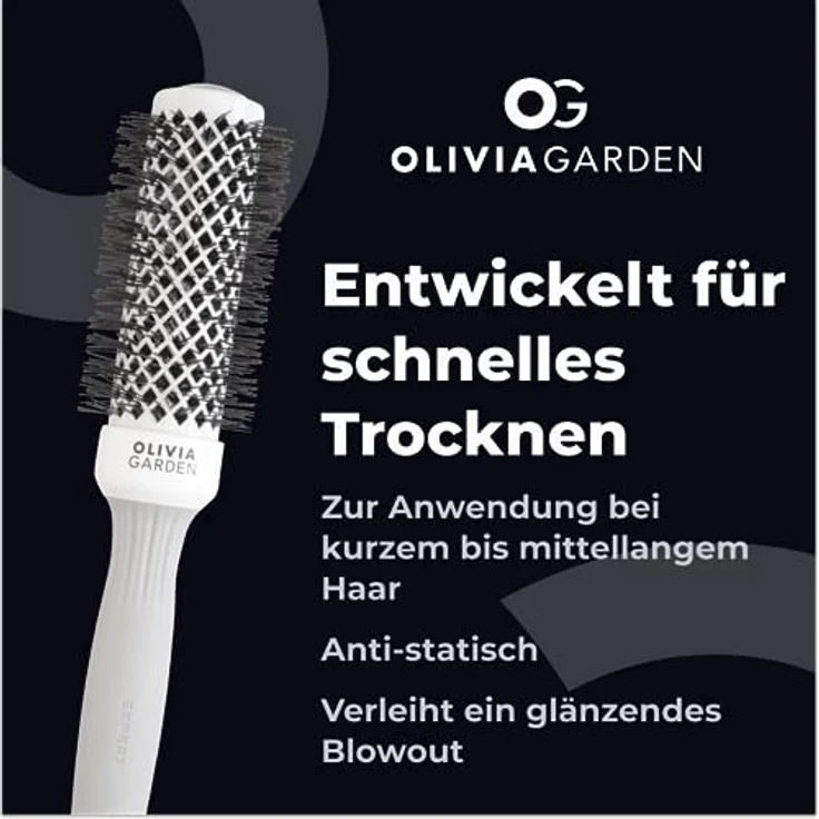 Olivia Garden - Expert Blowout Shine Haarbürste, Weiß und Grau, 35 – Bild 5