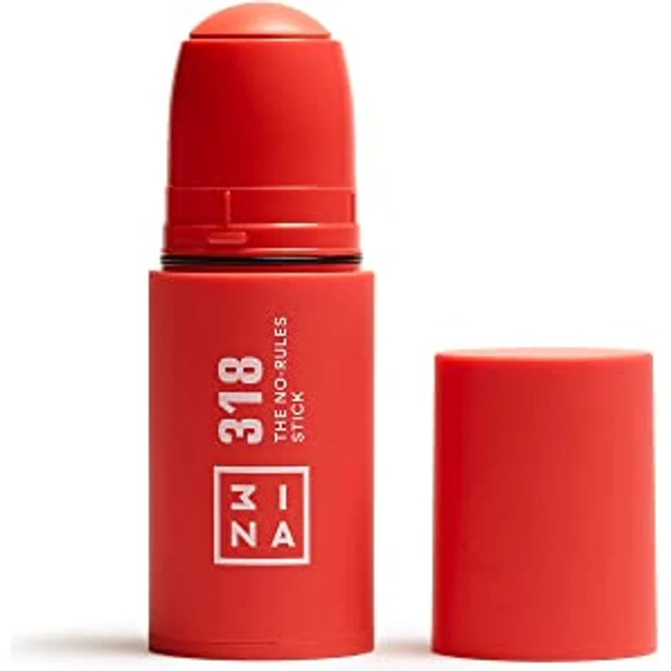 3INA The No-Rules Stick Highlighter 312 Blush, multifunktionaler Make-up-Stick für Augen, Lippen und Wangen, Coral, 5 g – Bild 1