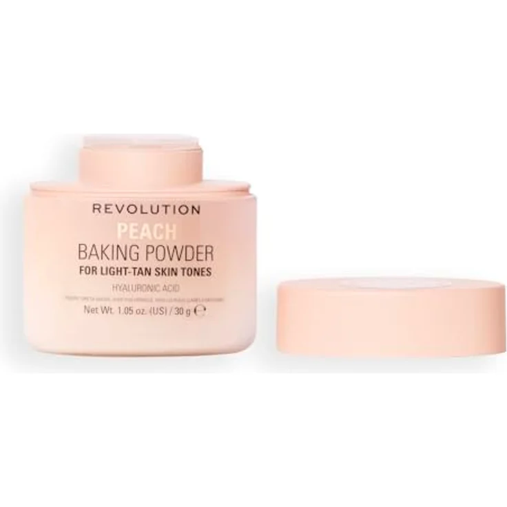 Revolution Loose Baking Powder Puder, talkfreie Formel mit Vitamin E und Hyaluronsäure, 30 g PEACH – Bild 7