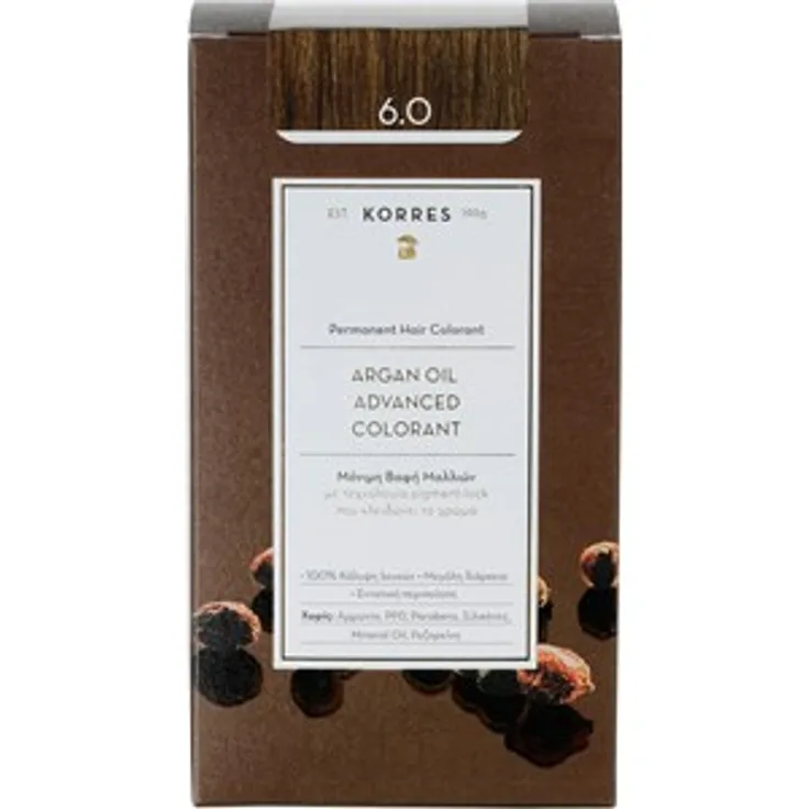 Korres Pflege Haarpflege Argan Oil Permanent Hair Colorant 6.0 Dunkelblond 145 ml