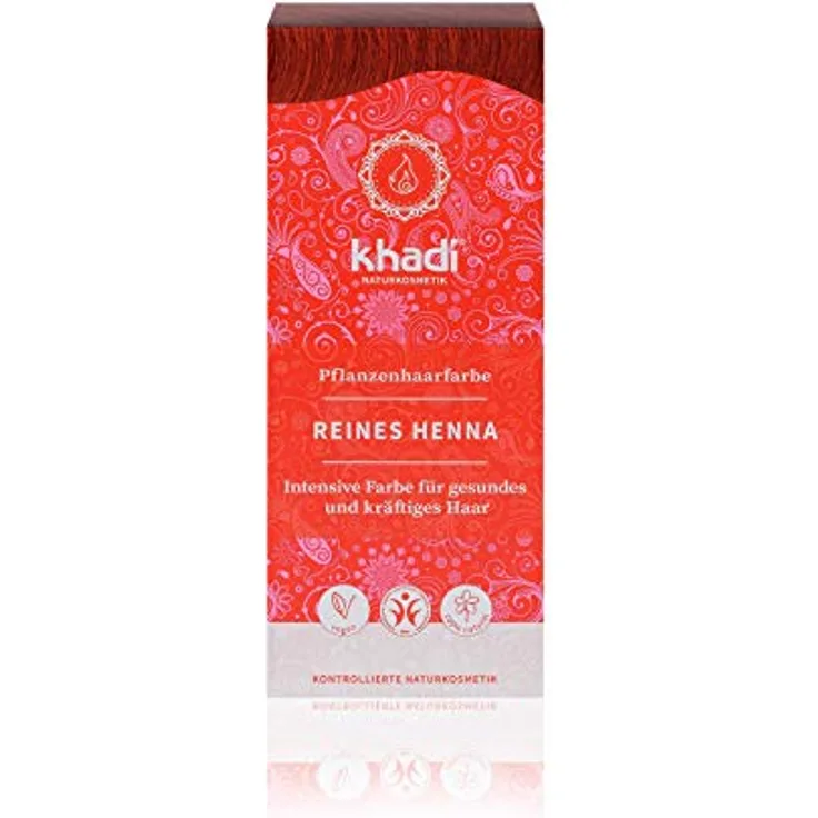 Khadi Pflanzenhaarfarbe Rot - Reines Henna 100 g