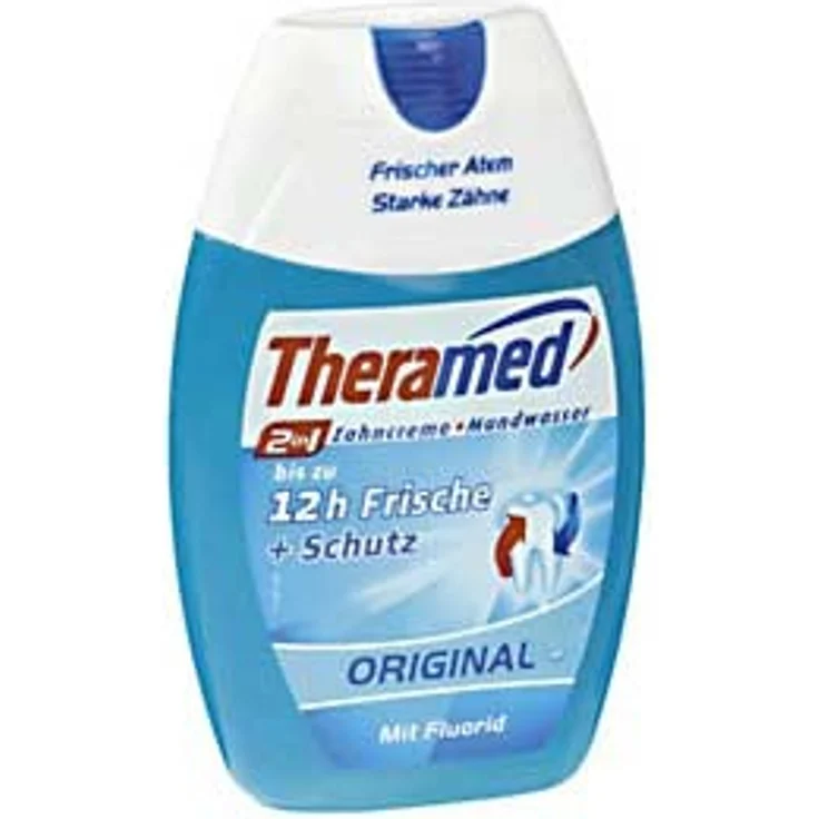 Theramed 2in1 Original 75 ml, sorgt für frischen Atem, für die tägliche Zahnreinigung – Bild 1