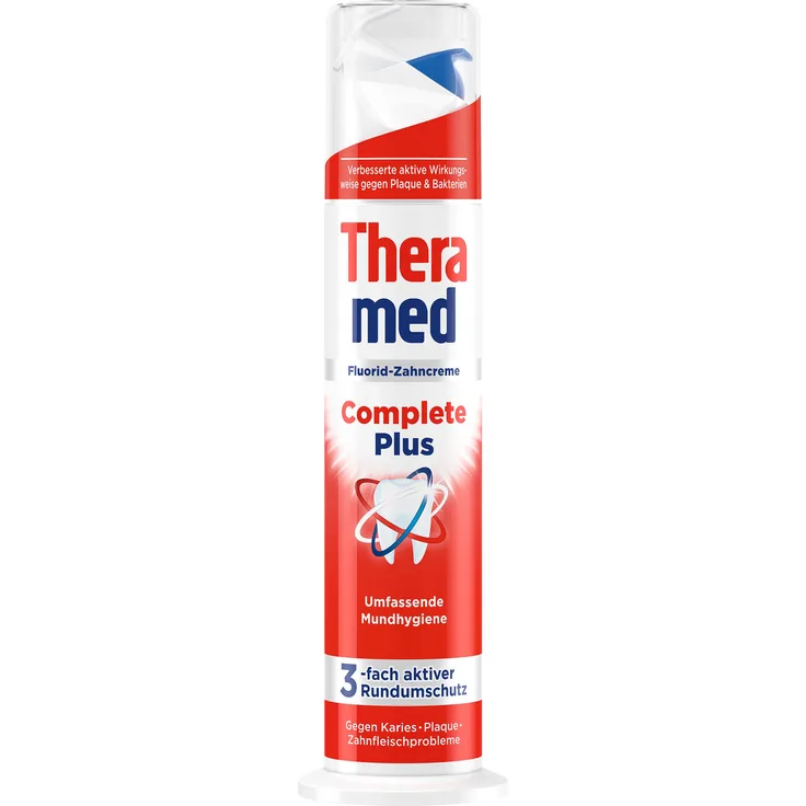 Theramed Complete Plus Spender 5 x 100 ml, für saubere Zähne & frischen Atem