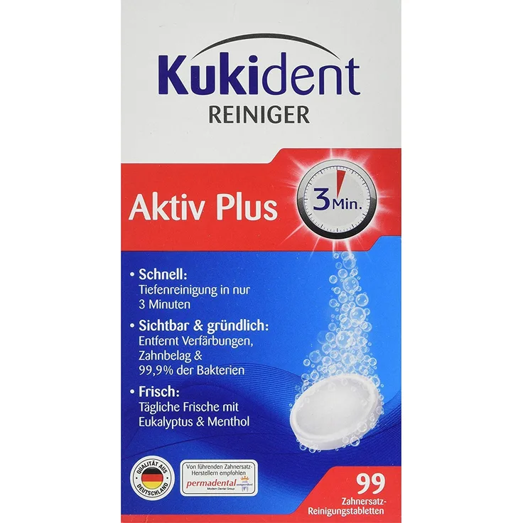 Kukident Aktiv Plus 99 Tabletten Gebissreiniger