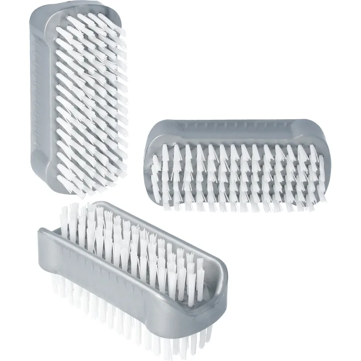 Parsa Beauty Handwaschbürste, doppelseitige Nagelbürsten im 3er Pack in grau