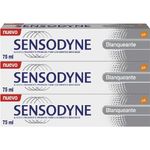 Sensodyne Zahnpasta, Aufhellend, mit Blume, für empfindliche Zähne, 3 x 75 ml