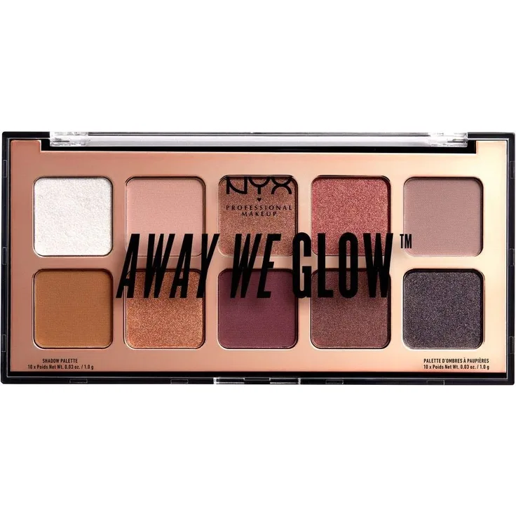 Nyx Professional Augen Make-up Away We Glow Shadow Palette Lovebeam 01 10 g, mit einer hohen Deckkraft