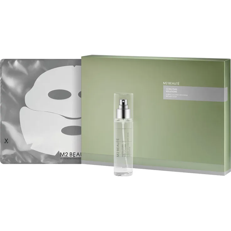 M2Beaute Ultra Pure Solutions Hybrid Second Skin Mask Brown Alga 5 Anwendungen, Anti-Aging, wirkt beruhigend und regenerierend, Lässt die Haut strahlen