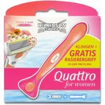 Wilkinson Sword Quattro for Women 3 Klingen + Rasiergriff Papaya & Pearl Complex