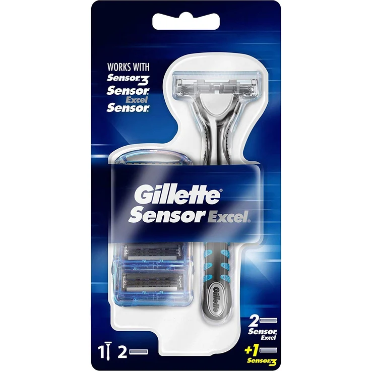 Gillette Sensor Excel Rasierer für Männer + 2 SensorExcel und 1 Sensor3 Klingen – Bild 1