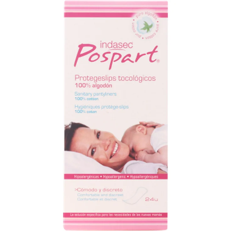 Indasec Postpart protegeslips tocológico 100% Baumwolle 24 Stück Slipeinlagen – Bild 1