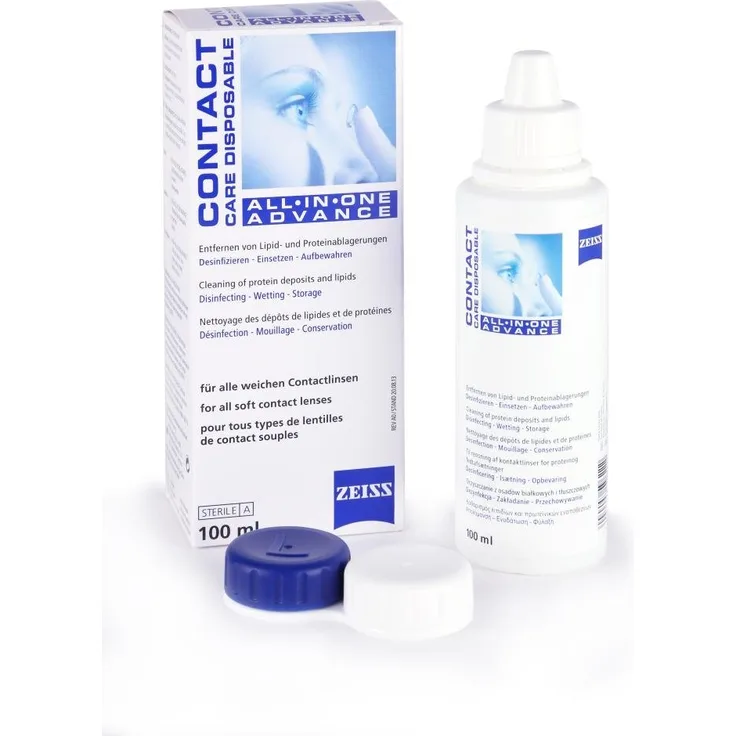 Zeiss All in One Advance Reisegröße 100 ml All-in-One-Lösung für weiche Kontaktlinsen, inkl. Aufbewahrungsbehälter