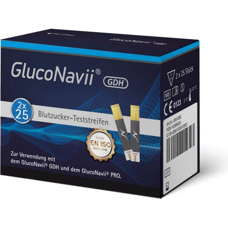 GlucoNavii Blutzucker-Teststreifen 2x25 Stück - Preisvergleich – Bild 1
