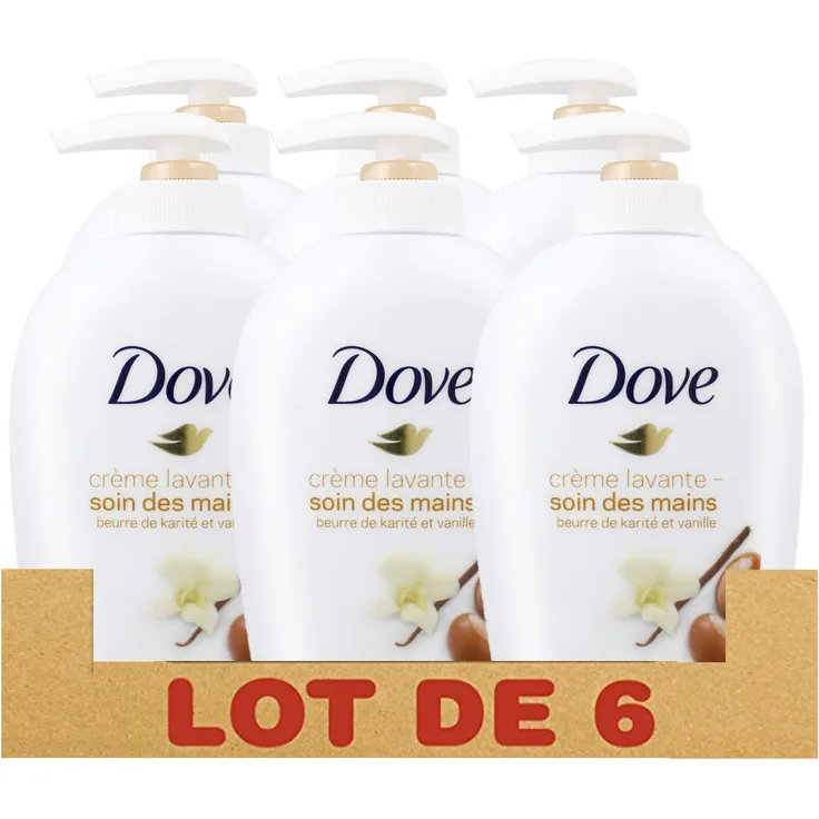 Dove Flüssigseife Karité&Vanille 250 ml 6 Stück für Alle Hauttypen geeignet