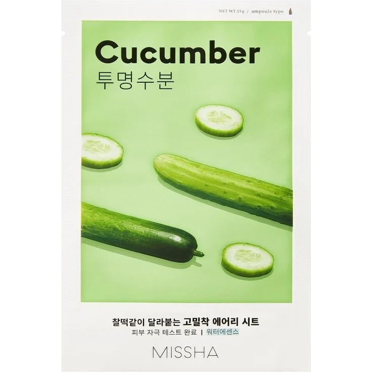 Missha Airy Fit Sheet Mask Gürke Cucumber Gesichtsmaske 1 Stück, für Damen und Herren – Bild 1