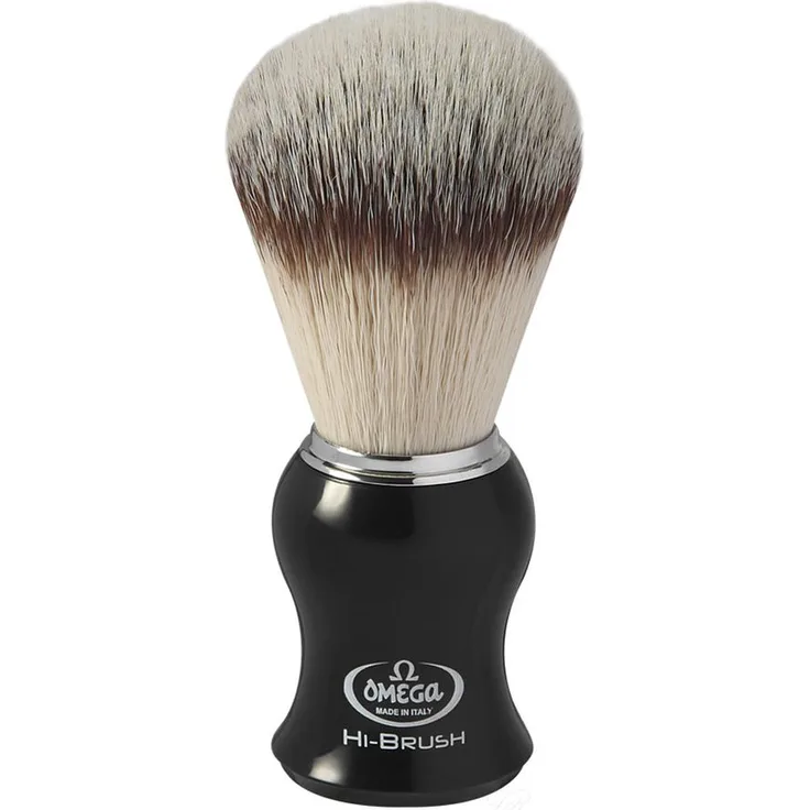 Omega Pennelli Omega Rasierpinsel 46206 Hi Brush mit schwarzem Griff