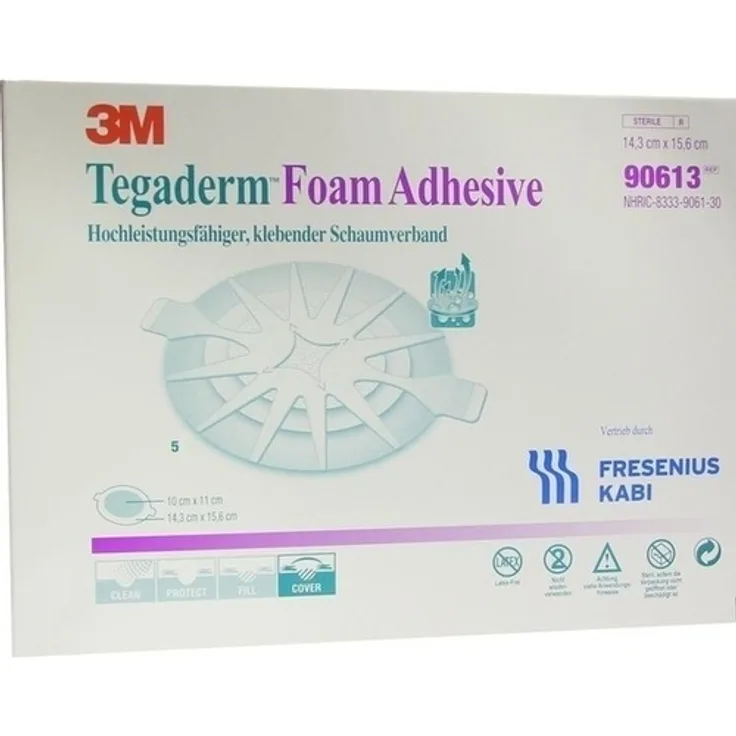 Fresenius Kabi Tegaderm Foam Adhesive FK 14,3x15,6 cm oval 90613 5 St.