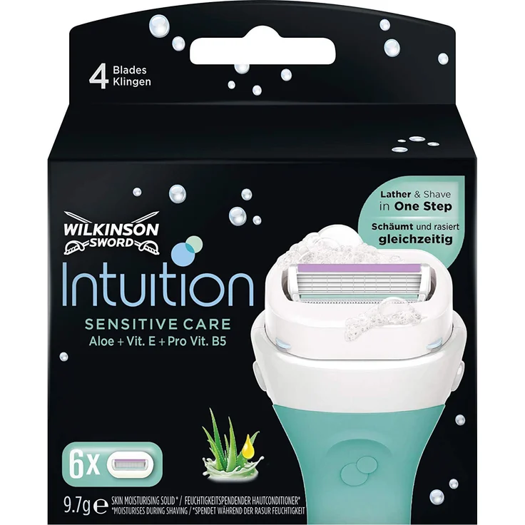 Wilkinson Sword Intuition Sensitive Care Rasierklingen für Damen Rasierer, 6 Stück – Bild 1