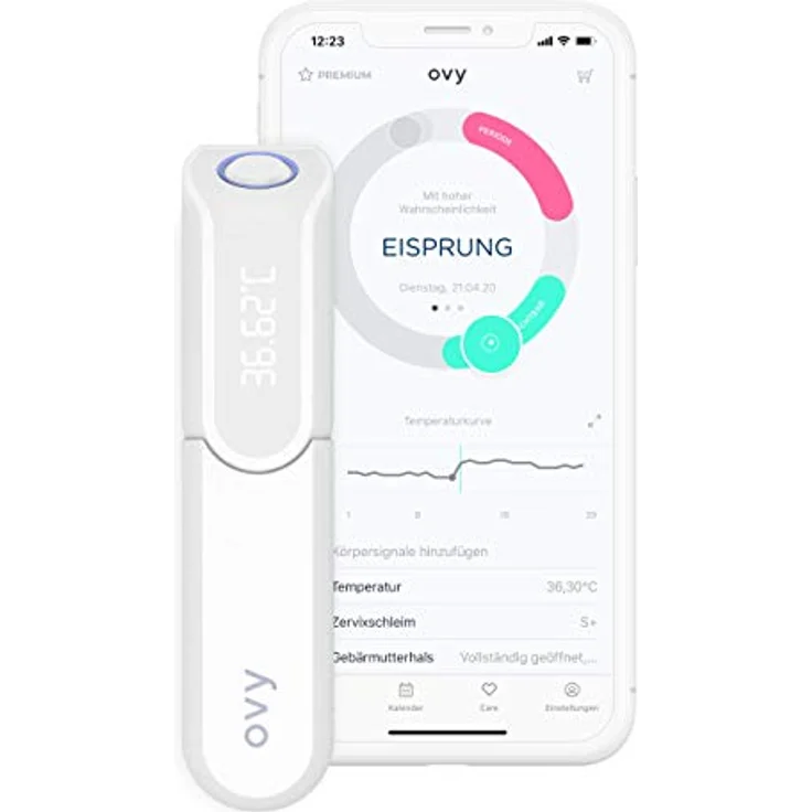 Ovy Bluetooth Basalthermometer zur Zykluskontrolle, Mit App (iOS & Android), Kinderwunsch, Zykluskontrolle oder hormonfreies Leben