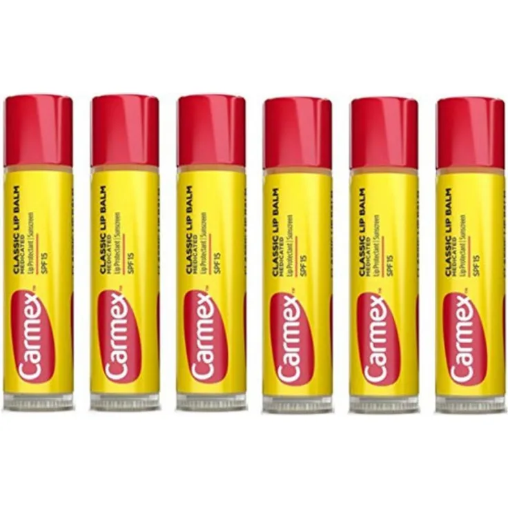 Carmex Classic Lippenbalsam Stick Lsf15 6Er Pack 6 x 4,25 g, für gepflegte Lippen