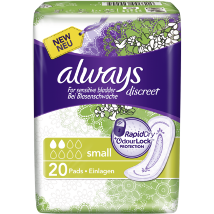 Always Discreet Inkontinenz-Einlagen Small bei Blasenschwäche 20 Stück
