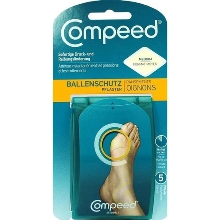 Compeed Ballenschutz Pflaster 5 St., Druck- und Schmerzlinderung, Schutz vor Reibung – Bild 1