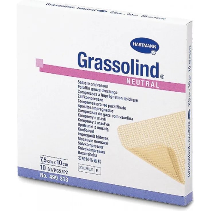 Paul Hartmann AG Grassolind Salbenkompressen 7,5 x 10 cm steril 10 Stück