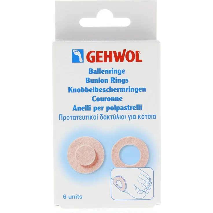 Gehwol Filzring Druckschutz Ballenring Rund 6er-Pack, zur Drucklinderung