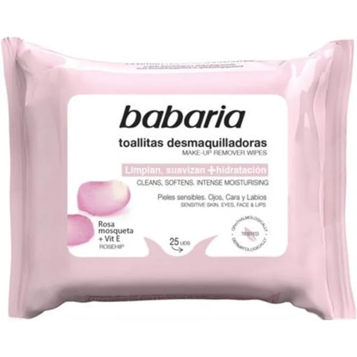Babaria Rosa Mosqueta Make Up Reinigungstücher 25 Stück mit reinigender Wirkung