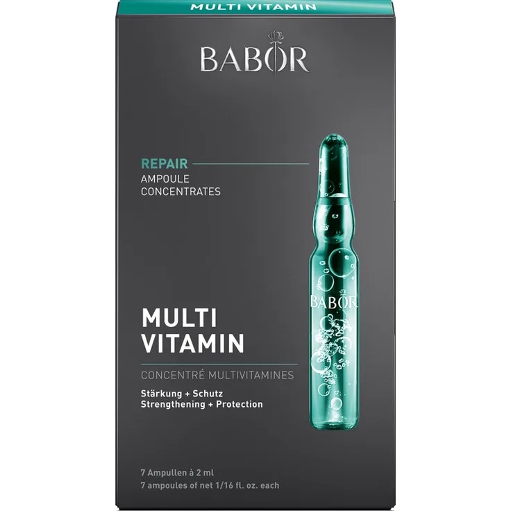 Babor Ampoule Concentrates Multi Vitamin 7 x 2 ml, mit Vitamin A, E, Provitamin B5 und Biotin, stärkt und schützt die Haut
