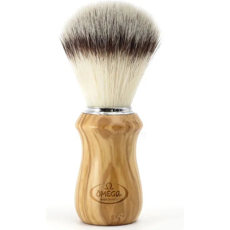 Omega Pennelli Omega Rasierpinsel 46832 Hi Brush mit Griff aus Olivenholz