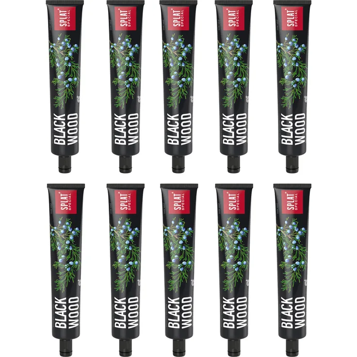 Splat Blackwood mit Aktivkohle, Whitening-Effekt, 10 x 75 ml, für saubere & gesunde Zähne