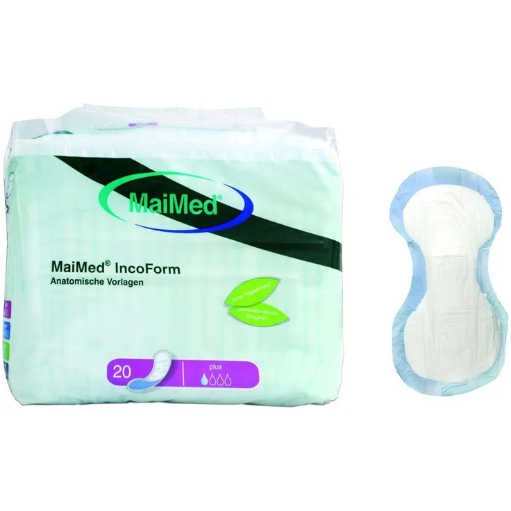 MaiMed IncoForm plus blau Anatomische Vorlagen unsteril 1600ml Gr.32x61cm geeignet für Doppelinkontinenz für Damen und Herren 20 Stück