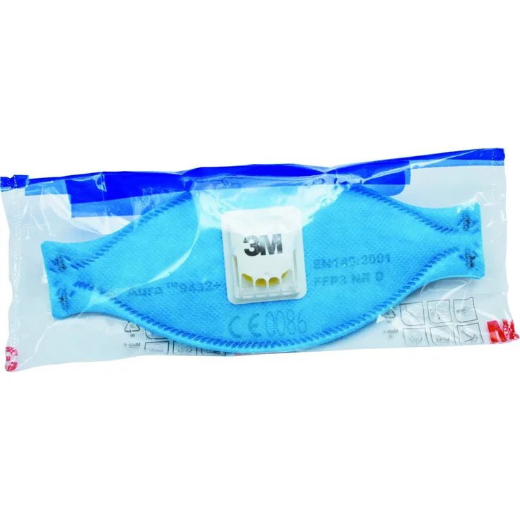 3M Atemschutzmaske, FFP3 NR D, mit Cool Flow Ausatemventil, 10 Stück, blau, 9432+