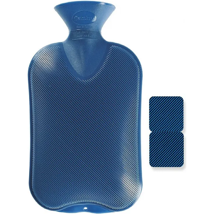 Fashy Wärmflasche Kunststoff Blau Doppellamelle (2 gleiche Seiten) Bettflasche