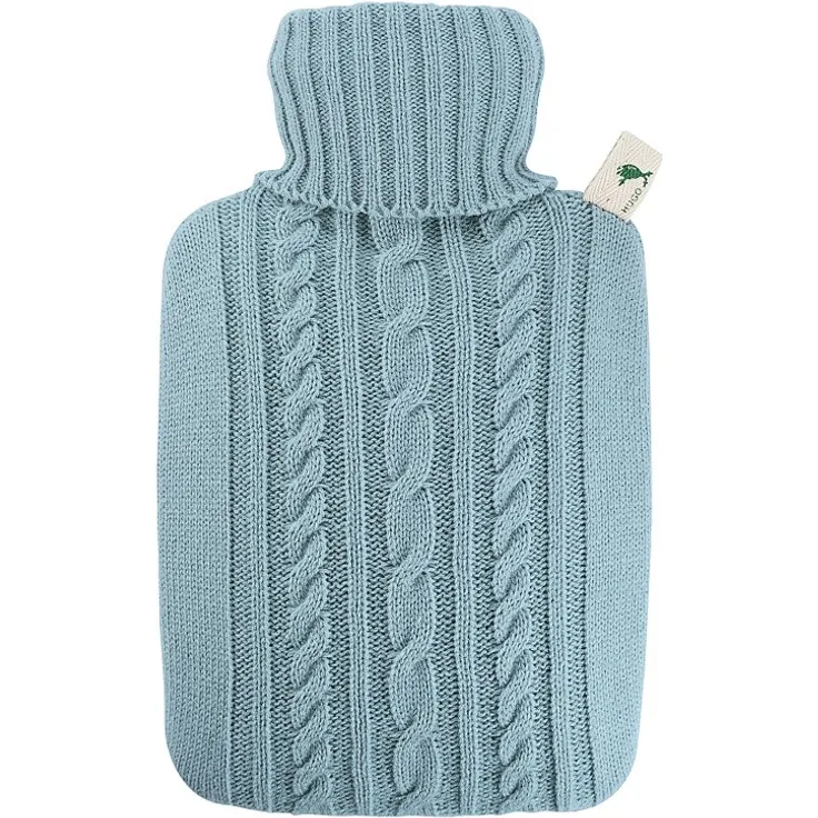 Hugo Frosch Wärmflasche Klassik 1,8l Strickbezug pastell-blau (561)