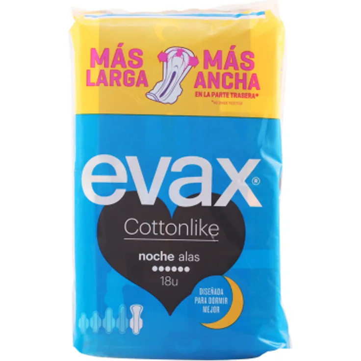 Evax Cottonlike compresas noche mit Flügel 18 Stück Damenbinden