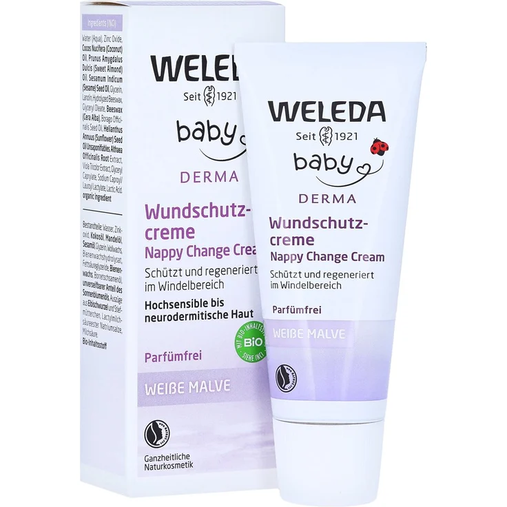 Weleda Baby Derma Weiße Malve Wundschutzcreme parfümfrei 50 ml – Bild 1